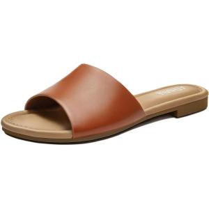 imageATHMILE Womens Sandals One Band Slipon Open Toe Flats Summer Dress Slides Sandals for Casual Party Wedding BeachBrown