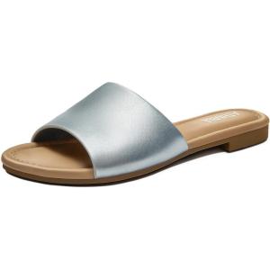imageATHMILE Womens Sandals One Band Slipon Open Toe Flats Summer Dress Slides Sandals for Casual Party Wedding BeachSilver