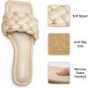 imageATHMILE Braided Womens Sandals Square Open Toe Fashion Slide Sandals Women Dressy Summer Flat Beach 2025 Size 611Beige