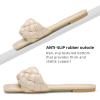 imageATHMILE Braided Womens Sandals Square Open Toe Fashion Slide Sandals Women Dressy Summer Flat Beach 2025 Size 611Beige