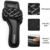 imageATHMILE Braided Womens Sandals Square Open Toe Fashion Slide Sandals Women Dressy Summer Flat Beach 2025 Size 611Black