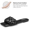 imageATHMILE Braided Womens Sandals Square Open Toe Fashion Slide Sandals Women Dressy Summer Flat Beach 2025 Size 611Black