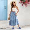 imageATHMILE Braided Womens Sandals Square Open Toe Fashion Slide Sandals Women Dressy Summer Flat Beach 2025 Size 611Blue