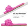 imageATHMILE Braided Womens Sandals Square Open Toe Fashion Slide Sandals Women Dressy Summer Flat Beach 2025 Size 611Hot Pink