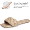 imageATHMILE Braided Womens Sandals Square Open Toe Fashion Slide Sandals Women Dressy Summer Flat Beach 2025 Size 611Nude