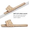 imageATHMILE Braided Womens Sandals Square Open Toe Fashion Slide Sandals Women Dressy Summer Flat Beach 2025 Size 611Nude