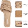 imageATHMILE Braided Womens Sandals Square Open Toe Fashion Slide Sandals Women Dressy Summer Flat Beach 2025 Size 611Nude