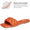 imageATHMILE Braided Womens Sandals Square Open Toe Fashion Slide Sandals Women Dressy Summer Flat Beach 2025 Size 611Orange