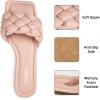 imageATHMILE Braided Womens Sandals Square Open Toe Fashion Slide Sandals Women Dressy Summer Flat Beach 2025 Size 611Pink