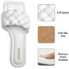 imageATHMILE Braided Womens Sandals Square Open Toe Fashion Slide Sandals Women Dressy Summer Flat Beach 2025 Size 611White