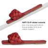 imageATHMILE Braided Womens Sandals Square Open Toe Fashion Slide Sandals Women Dressy Summer Flat Beach 2025 Size 611Winered