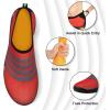 imageATHMILE Water Shoes for Women Men River Aqua Shoes Barefoot Sport QuickDry Adult Swim Shoes for Beach Lake Pool Hiking Surfing Kayaking Camping SizeBlack Bar Pinned Red