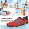 imageATHMILE Water Shoes for Women Men River Aqua Shoes Barefoot Sport QuickDry Adult Swim Shoes for Beach Lake Pool Hiking Surfing Kayaking Camping SizeBlack Bar Pinned Red
