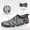 imageATHMILE Water Shoes for Women Men River Aqua Shoes Barefoot Sport QuickDry Adult Swim Shoes for Beach Lake Pool Hiking Surfing Kayaking Camping SizeBlack and White Crossing