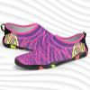 imageATHMILE Water Shoes for Women Men River Aqua Shoes Barefoot Sport QuickDry Adult Swim Shoes for Beach Lake Pool Hiking Surfing Kayaking Camping SizeBlack and Pink Crossing