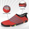 imageATHMILE Water Shoes for Women Men River Aqua Shoes Barefoot Sport QuickDry Adult Swim Shoes for Beach Lake Pool Hiking Surfing Kayaking Camping SizeBlack Bar Pinned Red