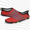 imageATHMILE Water Shoes for Women Men River Aqua Shoes Barefoot Sport QuickDry Adult Swim Shoes for Beach Lake Pool Hiking Surfing Kayaking Camping SizeBlack Bar Pinned Red