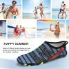 imageATHMILE Water Shoes for Women Men River Aqua Shoes Barefoot Sport QuickDry Adult Swim Shoes for Beach Lake Pool Hiking Surfing Kayaking Camping SizeN Pattern Dark Blue