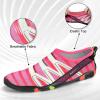 imageATHMILE Water Shoes for Women Men River Aqua Shoes Barefoot Sport QuickDry Adult Swim Shoes for Beach Lake Pool Hiking Surfing Kayaking Camping SizeWhite N Stripe Pink