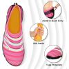 imageATHMILE Water Shoes for Women Men River Aqua Shoes Barefoot Sport QuickDry Adult Swim Shoes for Beach Lake Pool Hiking Surfing Kayaking Camping SizeWhite N Stripe Pink