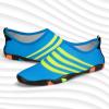 imageATHMILE Water Shoes for Women Men River Aqua Shoes Barefoot Sport QuickDry Adult Swim Shoes for Beach Lake Pool Hiking Surfing Kayaking Camping SizeYellow Bar Pinned Blue