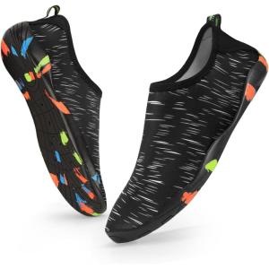 imageATHMILE Water Shoes for Women Men River Aqua Shoes Barefoot Sport QuickDry Adult Swim Shoes for Beach Lake Pool Hiking Surfing Kayaking Camping Size2black and White Radio Wave