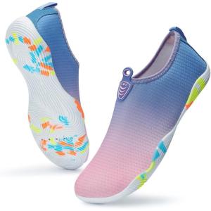 imageATHMILE Water Shoes for Women Men River Aqua Shoes Barefoot Sport QuickDry Adult Swim Shoes for Beach Lake Pool Hiking Surfing Kayaking Camping SizeGradate Pink Purple