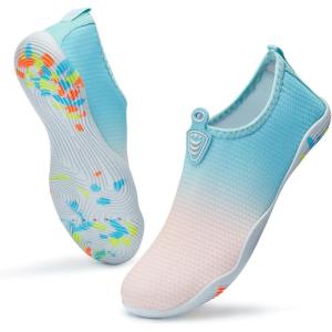 imageATHMILE Water Shoes for Women Men River Aqua Shoes Barefoot Sport QuickDry Adult Swim Shoes for Beach Lake Pool Hiking Surfing Kayaking Camping SizeGradient Pink Blue