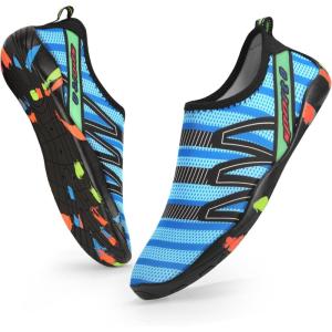 imageATHMILE Water Shoes for Women Men River Aqua Shoes Barefoot Sport QuickDry Adult Swim Shoes for Beach Lake Pool Hiking Surfing Kayaking Camping SizeN Pattern Royal Blue