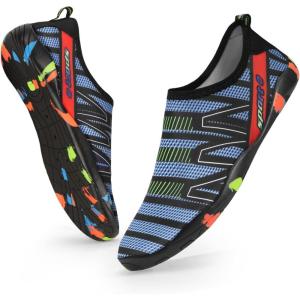 imageATHMILE Water Shoes for Women Men River Aqua Shoes Barefoot Sport QuickDry Adult Swim Shoes for Beach Lake Pool Hiking Surfing Kayaking Camping SizeN Pattern Dark Blue