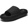 imageATHMILE Cloud Slippers for Women Pillow Slides for Men Shower Shoes Thick Sole House Shoes for Bathroom Indoor Outdoor Summer Pool Swim Vacation Beach EssentialsBlack