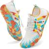 imageATHMILE Water Shoes Women Men Water Shoes Quick Dry Barefoot Shoes Slip on Beach Swim Outdoor Camp Lake Pool River Aqua ShoesA White Colorful