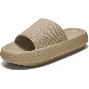 imageATHMILE Cloud Slippers for Women Pillow Slides for Men Shower Shoes Thick Sole House Shoes for Bathroom Indoor Outdoor Summer Pool Swim Vacation Beach EssentialsNude