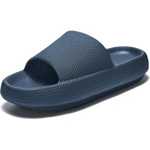 imageATHMILE Cloud Slippers for Women Pillow Slides for Men Shower Shoes Thick Sole House Shoes for Bathroom Indoor Outdoor Summer Pool Swim Vacation Beach EssentialsNavy