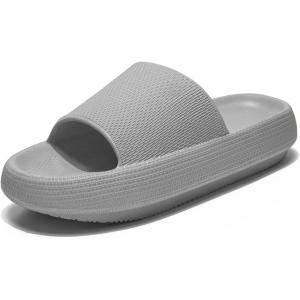 imageATHMILE Cloud Slippers for Women Pillow Slides for Men Shower Shoes Thick Sole House Shoes for Bathroom Indoor Outdoor Summer Pool Swim Vacation Beach EssentialsLight Grey