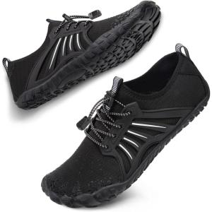 imageATHMILE Water Shoes Women Men Water Shoes Quick Dry Barefoot Shoes Slip on Beach Swim Outdoor Camp Lake Pool River Aqua ShoesA Black
