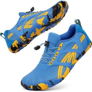 imageATHMILE Water Shoes for Women Men Wide Toe NonSlip Barefoot Aqua Beach Shoes QuickDry for Swimming Kayaking Lake Pool River Hiking Surfing Boating Fishing Diving Cruise Ship EssentialsBlue