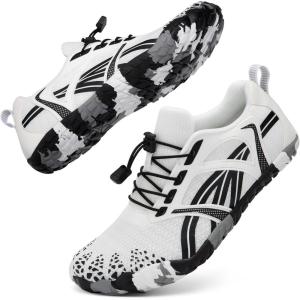 imageATHMILE Water Shoes for Women Men Wide Toe NonSlip Barefoot Aqua Beach Shoes QuickDry for Swimming Kayaking Lake Pool River Hiking Surfing Boating Fishing Diving Cruise Ship EssentialsWhite