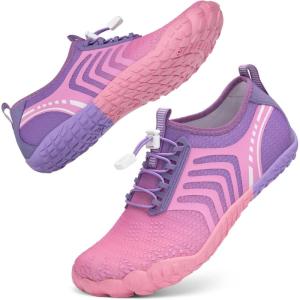 imageATHMILE Water Shoes for Women Men Wide Toe NonSlip Barefoot Aqua Beach Shoes QuickDry for Swimming Kayaking Lake Pool River Hiking Surfing Boating Fishing Diving Cruise Ship EssentialsPink