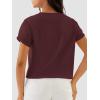 imageATHMILE Womens Tops Summer Casual Basic Short Sleeve Crewneck Crop Tops 2024 TShirts