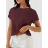 imageATHMILE Womens Tops Summer Casual Basic Short Sleeve Crewneck Crop Tops 2024 TShirts