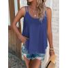imageATHMILE Womens Tank Tops Sleeveless Summer Top Spaghetti Strap Spring Shirt Loose Fit Beach Vacation 2025 CasualDark Blue