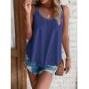 imageATHMILE Womens Tank Tops Sleeveless Summer Top Spaghetti Strap Spring Shirt Loose Fit Beach Vacation 2025 CasualDark Blue