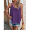 imageATHMILE Womens Tank Tops Sleeveless Summer Top Spaghetti Strap Spring Shirt Loose Fit Beach Vacation 2025 CasualDark Purple