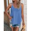 imageATHMILE Womens Tank Tops Sleeveless Summer Top Spaghetti Strap Spring Shirt Loose Fit Beach Vacation 2025 CasualIndigo