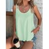 imageATHMILE Womens Tank Tops Sleeveless Summer Top Spaghetti Strap Spring Shirt Loose Fit Beach Vacation 2025 CasualMint Green
