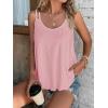 imageATHMILE Womens Tank Tops Sleeveless Summer Top Spaghetti Strap Spring Shirt Loose Fit Beach Vacation 2025 CasualPink