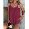 imageATHMILE Womens Tank Tops Sleeveless Summer Top Spaghetti Strap Spring Shirt Loose Fit Beach Vacation 2025 CasualWine Red