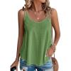 imageATHMILE Womens Tank Tops Sleeveless Summer Top Spaghetti Strap Spring Shirt Loose Fit Beach Vacation 2025 CasualArmy Green