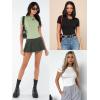 imageATHMILE Womens Round Neck Short Sleeve T Shirts Basic BodysuitsBlack